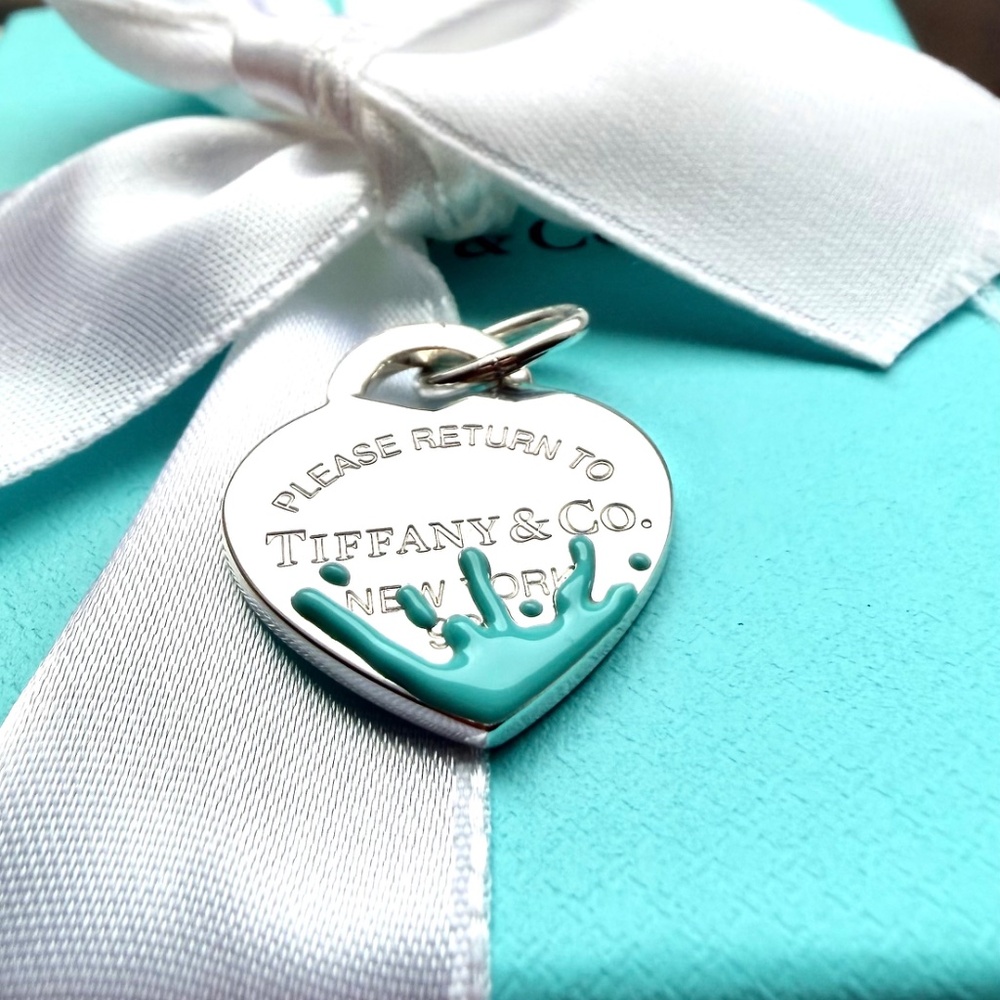 Return To Tiffany & Co Blue Splash Charm, Medium, Silver